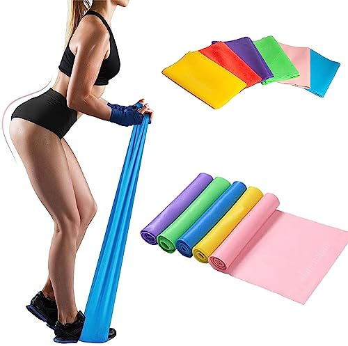 Yoga Bänder 3er-Set, Fitnessbänder, Gymnastikband Ideal für Yoga, Pilates, Krafttraining, Physiotherapie 1,5m Lang, Widerstandsbänder für Männer Frauen (3)