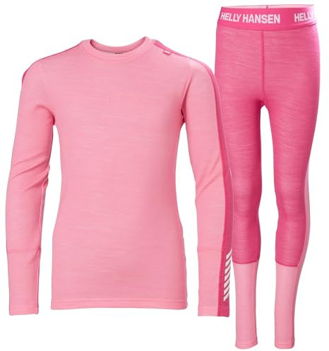 Helly Hansen Junior Unisex Jr Lifa Merino Midweight Set, Sugar Pink, 14