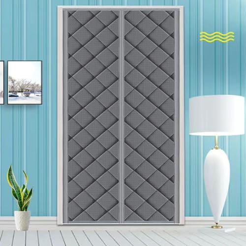Magnet Wärmeschutzvorhang für Türen,Schlafzimmer Thermo Türvorhang Kälteschutz für Eingangstür Wohnzimmer Tür Thermovorhang Winter Türen Türvorhang Winddicht (105 x 195 cm)