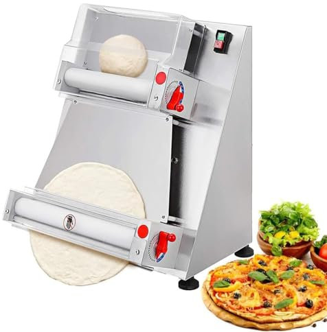 DPLXQPP 600w Electric Pizza Press Making Machine Pasta Maker,Stainless Steel Semi-Automatic Pizza Dough Press Machine,30/40cm Pizza Dough Roller Sheeter,For Pizza,Pie,Tortillas,Pastr,30cm-220V