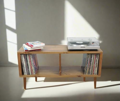 Record Player Stand, Vinyl LP Record Storage, Hifi Rack, Turntable Unit, Vinyl Storage Furniture - Many Colours Available! (140, Jacobean)