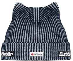 Eisbär Sorra Ski Austria Mütze blau – Sportlicher Look mit Merino-Mix (mulesingfrei), Kuscheligem Fleeceband & Offiziellem Ski Austria Logo – Perfekt für Outdoor-Aktivitäten & Humorvolles Design