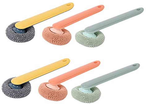 COLLBATH Kitchen Pot Cleaning Brush Set 6pcs Dish Cleaner Steel Wool for Kitchen