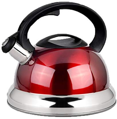 Bouilloire à thé pour cuisinière à gaz sifflante en Acier Inoxydable, Bouilloire à gaz pour la Maison, Grande capacité, Rouge, 3 litres, Bouilloire de cuisinière épaississante