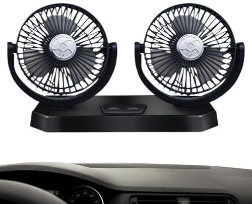 Ventilador portátil para coche, ventilador de escritorio USB ajustable, rotación de 360 grados, circulador de aire silencioso con 3 velocidades de viento para camiones, hogar, lugar de trabajo