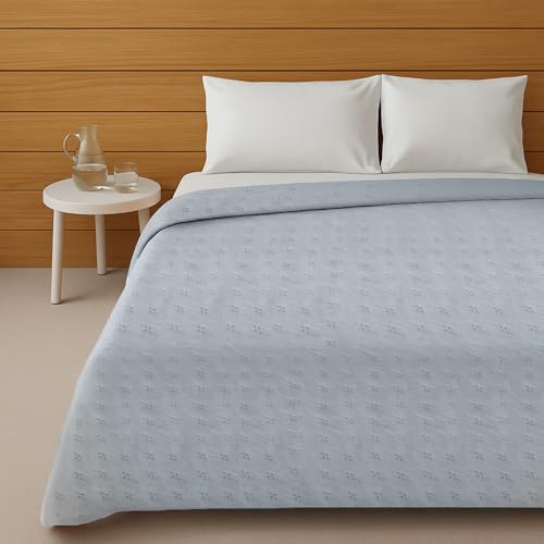 KASANOVA Trapuntino matrimoniale azzurro effetto stropicciato