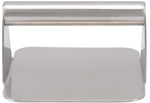 Ldafava Presse à Hamburger Professionnelle en Acier Inoxydable Robuste pour Griller des Hamburgers, des Steaks et du Bacon. Acier Inoxydable 304, Dimensions : 14 x 14 x 7,5 cm, 510 g.