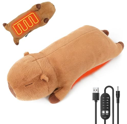 Capybara, cuscino elettrico USB, Afenau, cuscino termico elettrico, con regolazione della temperatura e temporizzazione, borsa dell'acqua calda elettrica, coperta per spalle, collo, addome