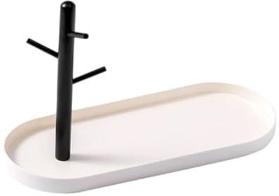 LeeQinersw Organizador de Joyas, Bandeja para Llaves, Expositor de Anillos, Cuenco para Llaves, para Pendientes, Pulseras, Relojes de Mesa, Hotel, Soltero Blanco