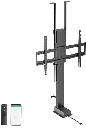 EasyLife motorisierter TV-Lift 37-65 für Boden/Decke/Schrank, VESA 600x400 | 60kg Tragkraft, elektrisch ausfahrbar & absenkbar, SmartHome Steuerung, Fernbedienung, OLED/QLED/LCD TV, Monitor, Smartboard