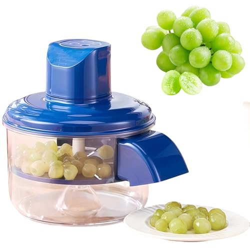 CYTBEK Éplucheur de Raisin électrique, 50 W High Power, système à 5 Lames, Batterie de 1300mAh, matériau de qualité Alimentaire, Bleu