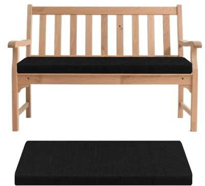Generisch Bankauflage, Abnehmbarem Sitzkissen Banks, rutschfeste Gartenbank Auflage, Waschbar Sitzauflage Banks für Innen Outdoor Fensterbank Couch ban k Eckbank Auflagen,Schwarz,180x40x5cm