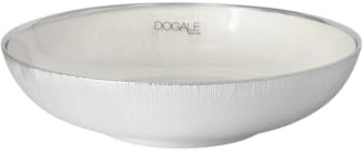Generico Centrotavola Dogale Venezia Millerighe in Argento e Vetro Perla – Grande Ciotola di Design Ø26 cm con Finitura Rigata, Idea Regalo Nozze di Lusso, Fatta a Mano in Italia