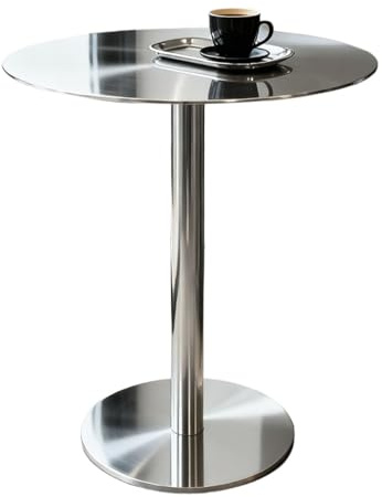 Preferspace Runder Stehtisch aus Edelstahl for den Außenbereich, ideal for Bistro, gemütliche Treffen zu Hause(60cm/23.6in)