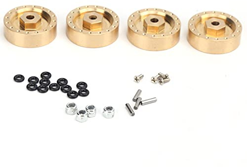 CUOFYUNL Combinaison de moyeux de roue à contrepoids en laiton épais et robuste pour voiture SCX24 90081 RC 1/24