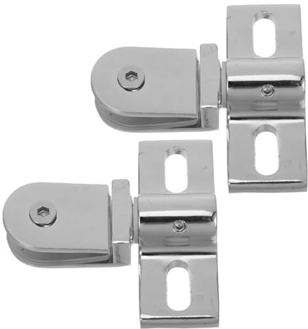 Alipis Shower Door Pivot Hinges Kit 2Pcs Stainless Steel Top and Bottom Clamps with Extended Use Design for Glass Shower Doors in Bathrooms