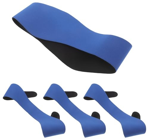 DECHOUS 4Pcs Waterproof Swimming Headband Ear Protector for Men Women, Neoprene Swim Ear Bands with Sweat-Resistant Design, Suitable for Shower, Pool, Beach Water Activities, Size L Blue