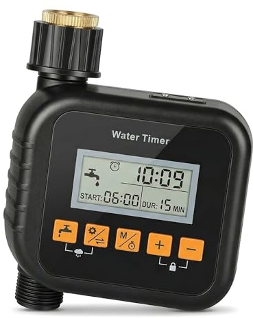 Bewässerungssteuerung digital mit Display, Bewässerungcomputer Wasserzeitschaltuhr, Bewässerungssteuerung, Automatisches Bewässerungssystem, 9 Bewässerungsprogramme, Kindersicherung