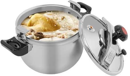 BAOCHADA Olla a presión profesional, 7-40 L, acero inoxidable, con funciones de protección para familias numerosas, ideal para guisar, cocinar y cocinar, apto para lavavajillas, resistente al calor