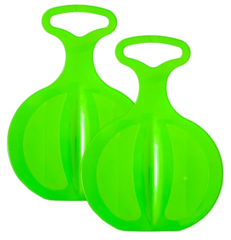 2 Stück Schneerutscher Poporutscher mit Griff für Kinder ab 3 Jahren, Robuster Kinderschlitten, Leichter und Stabiler Plastikschlitten, Schneeschlitten, Schlitten, Bob, Schneeflitzer, Rutschteller
