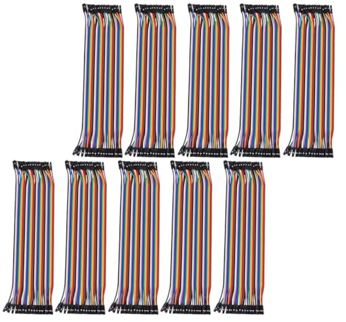 CLISPEED 10 Pcs 40pin Breadboard Jumper Cable Preformed Ribbon Wire Copper Clad Aluminum Wire with Stable Characteristics and Good Toughness for Breadboard Electronics