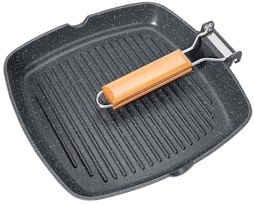 GiPP Folding Handle Grill Pan, 34cm, Black