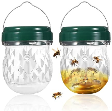 Udbrud 2 trappole per vespe a 360°, da appendere, repellente per vespe, per esterni, trappola per zanzare, api, mosche, per casa e giardino (verde)