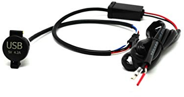 Cliff Top Weatherproof Motorcycle USB 5V 4.2 Amp Dual USB Charging Port for Motorcycle/Motorbike/Scooter/Surface Panel Mount ATV UTV Smart Phone GPS Tablet Camera