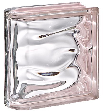 1 Stück BM Glasstein AQUA Reflex Rosa 19x19x8 cm - Endstein Horizontal
