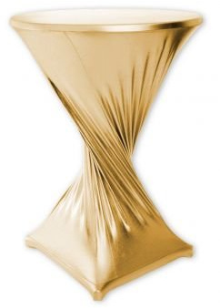 Mc-Stoff Stretch Husse für Stehtische Bistrotische Stehtischhusse Gold 70 cm Outdoor und Indoor Nutzung imprägniert wasserabweisend TischdeckenTischüberzug