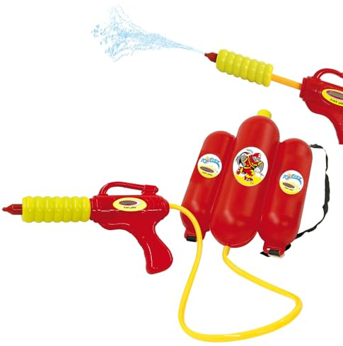 JAMARA 460342 Mc Fizz Wasserspritze mit Tankrucksack 2,5L, Kinder Feuerwehr Spielzeug ab 3 Jahre, Wasserpistole Outdoor, Rucksack Wasserspielzeug Spritzpistole, Geschenkidee Kids