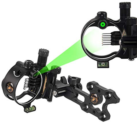 Bow Sight 5 Pin / 7 Pin Mirini Vista dell'Arco Composto Retina Micro Regolabile 0,019 Fibra Ottica Alluminio Lega Visione per Archi Composti (DB9170 Nero(7 pin))