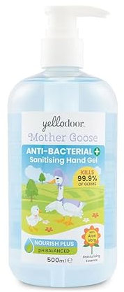 Yellodoor 75% Alcohol Anti-Bacterial Hand Sanitiser Gel with Aloe Vera | Kills 99.99% of Germs | Antiseptic Hand Sanitizer 500ml Pump Dispenser, Kids Friendly Design