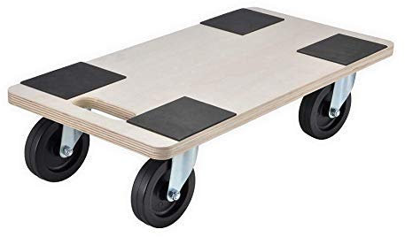 Unibos Heavy Duty Anti Slip Hand Dolly Trolley Cart Furniture Moving Wooden Platform Mover Swivel Castors Perfect For Home, Workplace Or Professional Removals Use (400KG Loading Capacity Dolly)