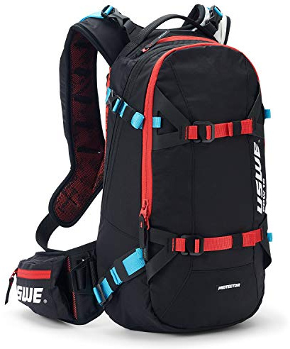 USWE Pow 16L - Zaino da sci e snowboard con protezione per la schiena, per uomo e donna, con protezione termica contro il gelo, Nero.