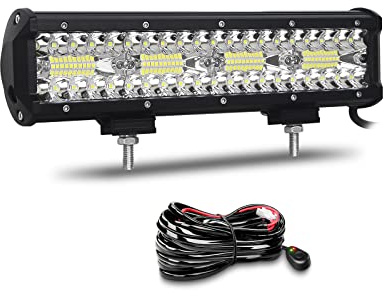 Willpower Led Lichtleiste Balken 12V 24V 12 240W für Auto Offroad KFZ | Lightbar Arbeitsscheinwerfer, mit 12V Kabelbaum, 6000K Weiß, IP67 Wasserdicht, Beleuchtung für Traktor ATV Boot Quad