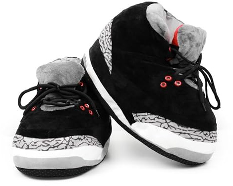 Yours 2 Keep Black Marble Sneaker Slippers, Unisex One Size Fits Most Mens, Womens, and Kids