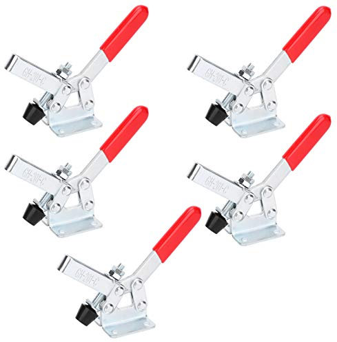Pince à Genouillère GH-201-C 5pcs Dispositif de Serrage à Genouillère Capacité de Maintien 182 kg Sauterelle de Serrage Pince à Bascule Horizontale Desserrage Rapide