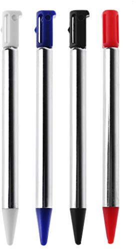 Stylets courts réglables en métal pour Nintendo 3DS DS Stylet de rechange extensible Bleu métallique