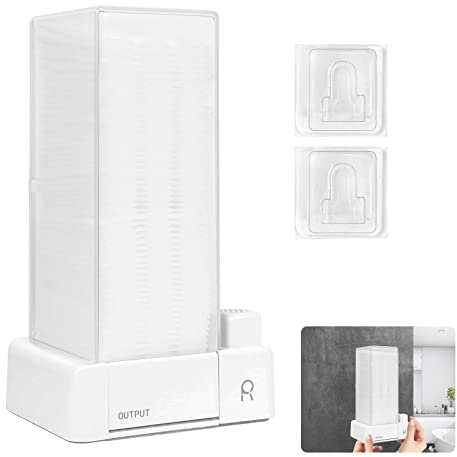 Aukiron Automatic Cotton Pad Holder, Square Press Out Cosmetic Cotton Makeup Removers Pad Holder, Makeup Organizer Container Dispenser Storage Display Rack (White)