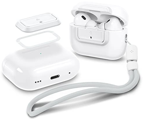 Spigen Lock Fit M [EZ FIT] Verriegelung Kompatibel mit AirPods Pro 2. Generation(2023/2022) / AirPods Pro(2019) Locking Module mit Handschlaufe Keine Hülle enthalten - Weiß