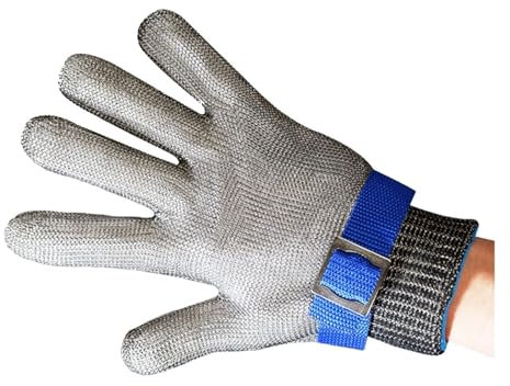 Anti Cutting Gloves Chef cut resident gloves, Food grade stainless steel safety work gloves for men and women, 8 sizes (Size : A pack of one/XXS)