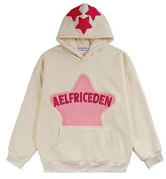 Aelfric Eden Sweats à Capuche Femme Y2K Hoodies Oversized Sweatshirts Vintage Manches Longues Automne Hiver Hoodie à Capuche Pullis avec Poche Beige, M