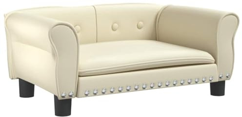 vidaXL Lettino per Cani Crema 70x45x30 cm in Similpelle, Letto per Cani, Divano per Cani, divanetto per Cani, Letti per Cani