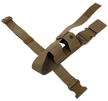 WHAMVOX Portable Water Bottle Storage Bag Tactical Fire Extinguisher Thigh Pack Khaki Lightweight Practical Camping Waist Pouch for Outdoor Hiking and Travel