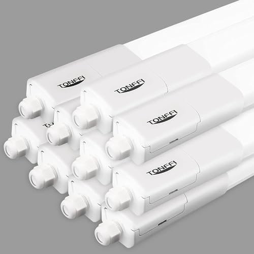 TONFFI 20 Stück LED Feuchtraumleuchte 150cm, Verknüpfbar 60W 7000LM LED Röhre Wannenleuchte Werkstattlampe Kellerlampe IP65 Wasserfest für Lager Garage Warenhaus, Neutralweiß 4000K