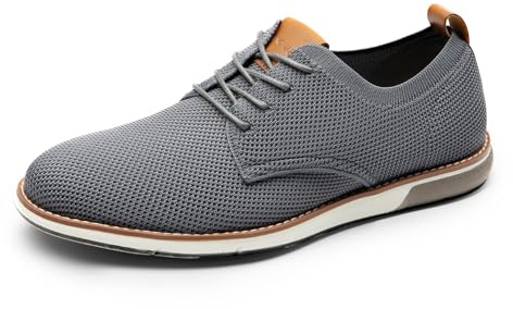 Bruno Marc Men's Dress Casual Oxford Shoes Formal Mesh Sneakers Shoes,Size 8.5,Grey,SBOX2401M