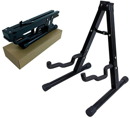 DADEA Gitarrenkoffer-Ständer, Tragbarer Gitarrenständer, Faltbarer Gitarrenständer, Klappbarer Ständer, Klappbarer A-Rahmen-Gitarrenständer, EVA-Baumwolle, Metall-Gitarrenhalter, Mini-Musikinstrumente