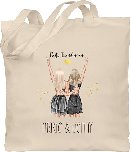 Geschenk mit Namen personalisiert by Shirtracer - Baumwolltasche - Party Freundinnen Geschenk Beste Freundin Geschenkidee Best Friends I Schwestern I Mädels Freundschaft I Geburtstag I Weihnachten