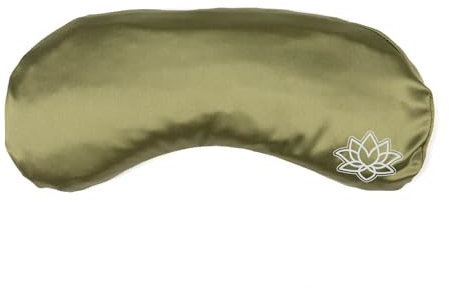 Bodhi Morbido cuscino per gli occhi con imbottitura in semi di lavanda e lino, per yoga, relax e meditazione, in raso makò o modal, disponibile in diversi colori (seta/verde chiaro)